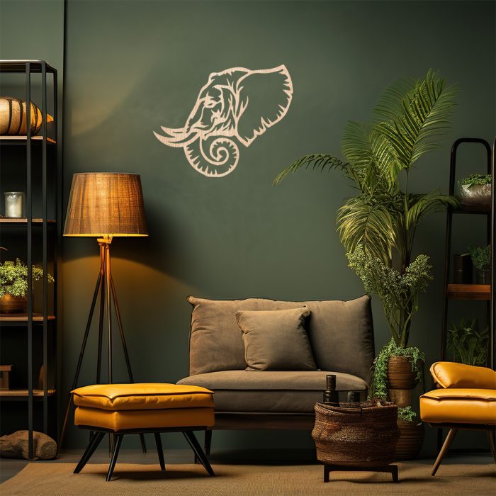 Décoration murale éléphant en bois pour salon, chambre, couloir, salle à manger